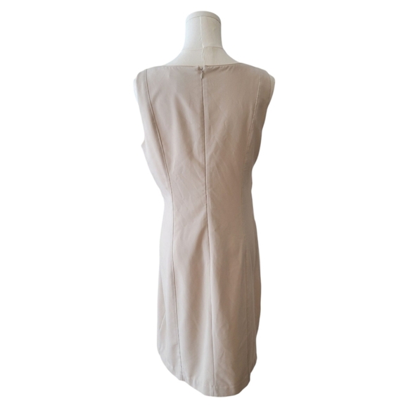 WHBM Neutral Sleeveless Tailored Sheath Dress Size 8 - Picture 5 of 6